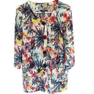 NWOT Ali Miles Duster Top Floral Button Front Size Small